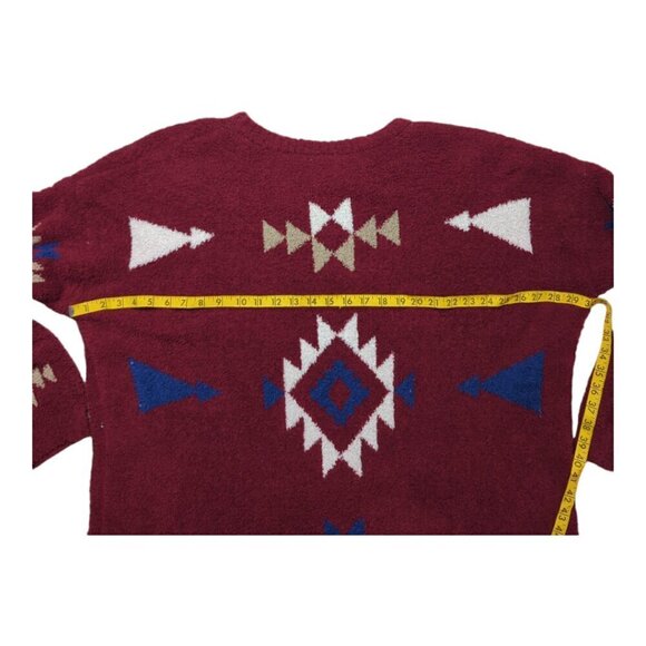 HEYSON Full Size Aztec Soft Fuzzy Sweater Color Red Wine Size 3X - Picture 8 of 11